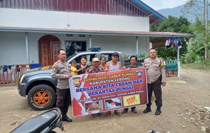 Polsek Lebong Tengah Sosialisasi Saber Pungli di Desa Muning Agung
