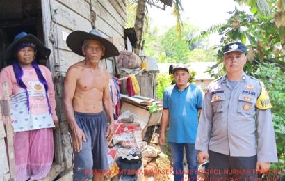 Polsek Maje Berikan Bnatuan Sembako Minyak Goreng dan Telur Kepada Warga Kurang Mampu 