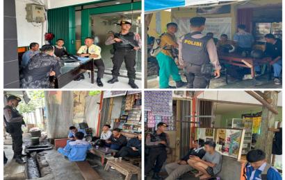 Sambangi Obvit dan Pemuda yang Nongkrong di Warung Manisan, Personel Sat Samapta Sampaikan Imbauan 