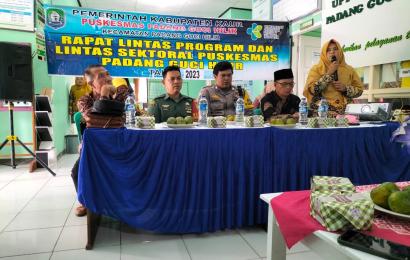 Bhabinkamtibmas Polsek Kuar Utara Hadiri Rakor Lintas Program Lintas Sektoral Puskesmas Padang Guci