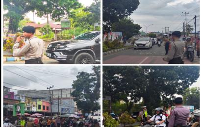 Sat Lantas Polresta Bengkulu Atur Lalin Kepulangan Anak Sekolah 