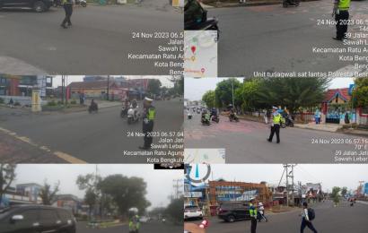 Pastikan Arus Lalin Berjalan Lancar, Polresta Bengkulu Gelar Commander Wish di Pagi Hari