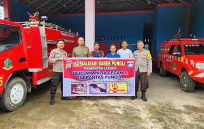 Sambang, Bhabinkamtibmas Polsek Lebong Utara Sosialisasi Saber Pungli  