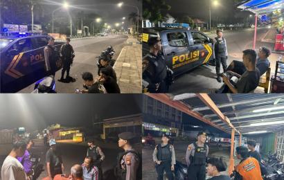 Patroli Malam, Personel Sat Samapta Ingatkan Warga Tidak Pulang Larut Malam Menghindari Gangguan Kamtibmas
