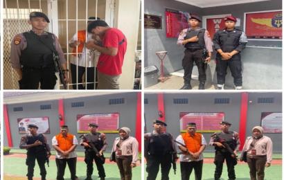 Personel Sat Samapata Polresta Bengkulu Kawal Tahanan yang Melaksanakan Persidangan