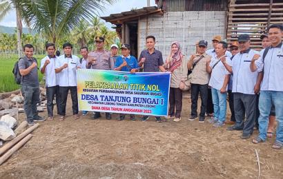 Kapolsek Lebong Tengah Hadiri Pelaksanaan Titik Nol Pembanguna Irigasi di Desa Tanjung Bunga I