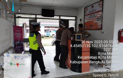 Sat Lantas Polres BS, Patroli dan Tur Lalin Dilokasi Keramaian dan Seputaran Gudang Logistik KPU, Kantor KPU Serta Bawaslu