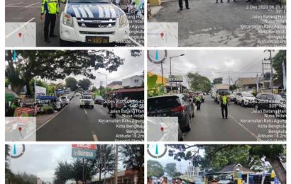 Sat Lantas Polresta Bengukulu Gatur Lalin Kegiatan Jalan Santai Hari Bakti PU ke-78