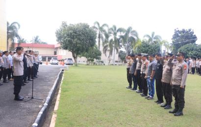 Wadirpamobvit Polda Bengkulu Pimpin Pelaksanaan Apel OMB