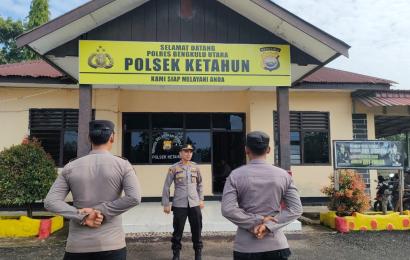 Kapolsek Ketahun Pimpin Apel dan Patroli OMB 2023-2024 Pengamanan Tahapan Pemilu