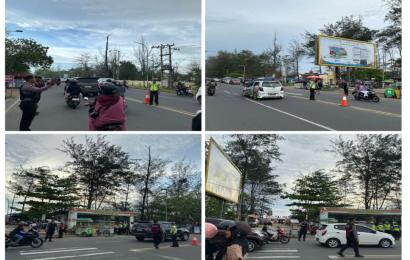 Cegah Kemacetan di daerah Rawan Macet, Sat Lantas Polresta Bengkulu Atur Lalin di Jalan Pantai Panjang 