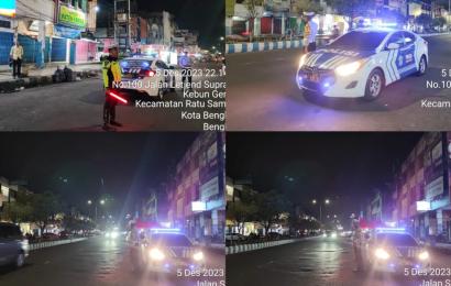 Polresta Bengkulu Patroli Blue Light Cegah Aksi Bali 