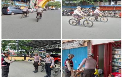 Patroli Bersepeda, Sat Samapta Polresta Bengkulu Lakukan Sambang dan Sampaikan Imbauan Kamtibmas