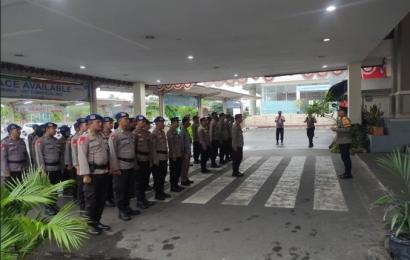 Ratusan Personel Gabungan OMB Nala 2023-2024 Polda Bengkulu dan polresta Bengkulu Dikerahkan Dalam Pengamanan Kampanye Capres No Urut 1 