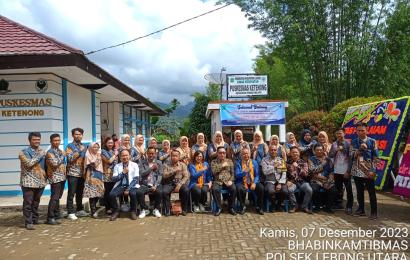 Bhabinkamtibmas Polsek Lebong Utara  Hadiri Kegiatan Lintas Sektor Penilaian Reakedritasi Puskesmas Ketenong