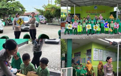 Unit Kamsel Satlantas Polresta Bengkulu Melaksanakan Dikmas Lantas Polsanak bersama TK Al Azhar 