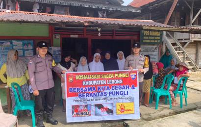 Bhabinkamtibmas Polsek Rimbo Pengadang Sosialisasi Saber Pungli di Desa Talang Baru I