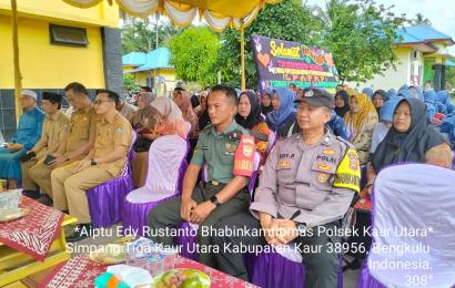 Jalin Sinergitas dan Pererat Tali Silahturahmi, Bhabinkamtibmas Polsek Kaur Utara Hadir Re-Akreditasi Puskesmas 