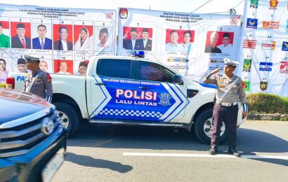 Ciptakan Kamseltibcar Lantas Jelang Pemilu 2024, Sat Lantas Polres Bengkulu Utara Lakukan Patroli