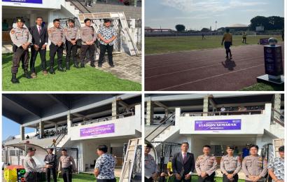 Personel Polresta Bengkulu Lakukan Pengamanan dan Monitoring Kompetisi Soeratin Asprov PSSI Bengkulu U-13/15//17 