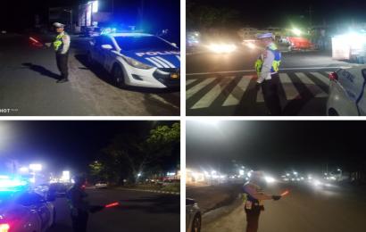 Cegah Aksi Balap Liar dan Kriminalitas, Satuan Lalu Lintas Polresta Bengkulu Patroli Blue Light 