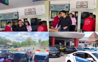 Polresta Bengkulu Pengamanan Kunjungan Ketua Umum PSSI  di Bandara Fatmawati Sukarno
