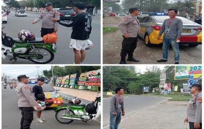 Cegah Kejahatan, Polsek Ratu Agung Patroli Sore Hari di Wisata Pasir Putih 