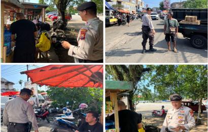 Patroli di Pasar Minggu dan Stadion Sawah Lebar, Polresta Bengkulu Sampaikan Imbauan Jaga Sitkamtibmas Kondusif Jelang Pemilu