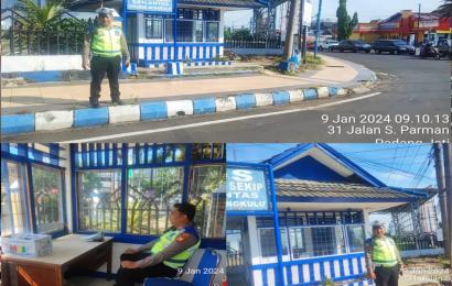 Sat Lantas Polresta Bengkulu Patroli di Seputaran Pos Lantas Simpang Skip 