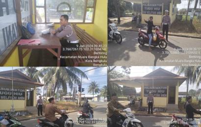 Sat Lantas Polresta Bengkulu Patroli dan Pantau Arus Lalin di Seputaran Pos Polisi Simpang Empat Tugu Hiu