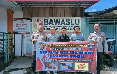 Polsek Lebong Tengah Sosialisasi Saber Pungli di Kantor Panwaslu