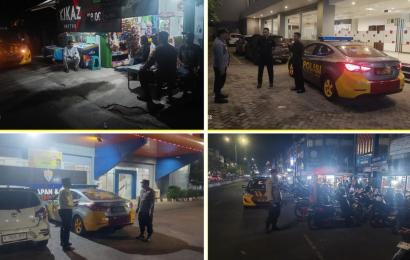 Cegah Aksi Kejahatan 3C, Polsek Ratu Samban Patroli Keliling Malam Hari 