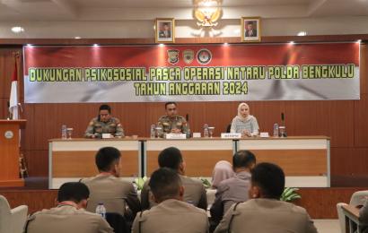 Biro SDM Polda Bengkulu Gelar Dukungan Psikososial Pasca Operasi Nataru