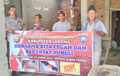Cegah Pungli, Polsek Lebong Tengah Sosialisasi Saber Pungli di Desa Tanjung Bunga I