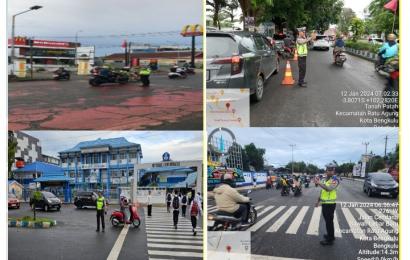 Atur Lalin, Personel Satlantas Polresta Bengkulu Commander Wish Pagi Setiap Hari 