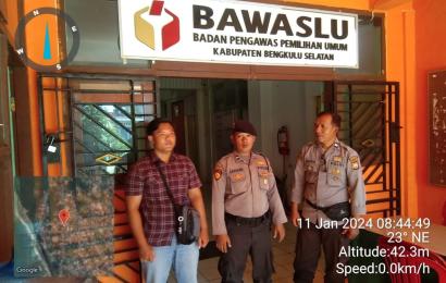 Jelang Pemilu, Satgas Preventif OMB Polres BS Tingkatakan Patroli ke KPU, Bawaslu dan Gudang Logistik KPU 
