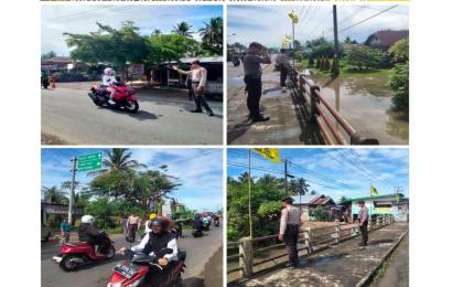 Personel Sat Samapta Polresta Bengkulu Patroli Mobiling, Cek Daerah Rawan Banjir dan Gatur Lalin Pemangkas Pohon