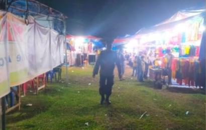 Patroli Unit Samapta Polsek Kota Manna Patroli ke Pasar Malam di Terminal Gunung Ayu 