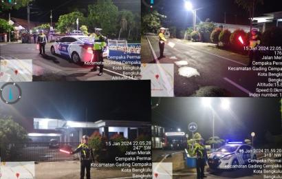 Patroli Blue Light Polresta Bengkulu Pantau Aksi Balap Liar 
