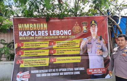 Jelang Pemilu, Polres Lebong Pasang Spanduk Imbauan Kapolres