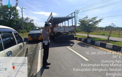 Satgas Kamseltibcar Lantas Polres BS, Patroli Ke Penyelengara Pemilu Jelang Pemilu 2024