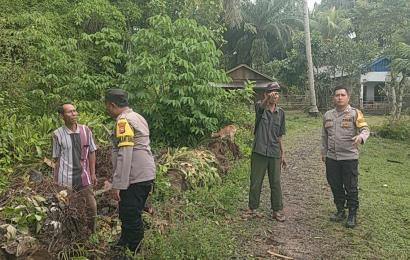Quick Respon, Personel Semidang Alas Datangi Rumah Warga yang Terimpa Pohon Tumbang 