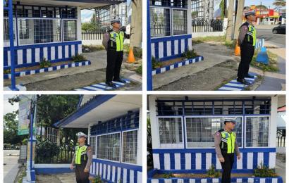 Ciptakan Kamselribcar Lantas Aman, Sat Lantas Polresta Bengkulu Pantau Arus Lalin di Seputaran Pos Simpang Skip