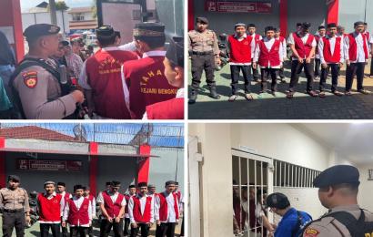 Ikuti Persidangan di Pengadilan, 16 Tahanan di Kawal Sat Samapata Polresta Bengkulu 