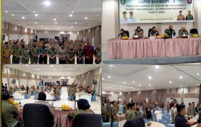 Kasat Binmas Polresta Bengkulu Hadiri Rakor Peranan Satpol PP dalam Sukseskan Pemilu dan Pilkada Bengkulu Tahun 2024