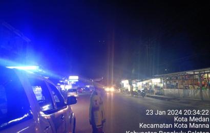 Polres Bengkulu Selatan  Patroli Blue Light, Cegah Aksi Balap Liar 