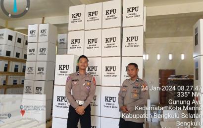 Wujudkan Kamseltibcar Lantas Lancar, Satgas Polres BS Patroli ke Kantor Penyelenggara Pemilu 2024
