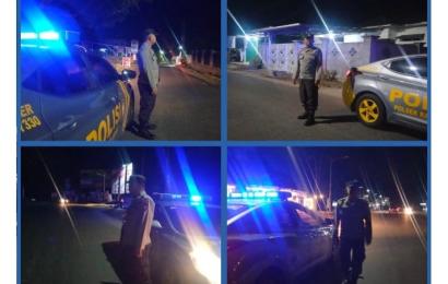 Patroli Mobiling Malam Hari, Personel Polsek Ratu Agung Sampaikan Imabauan Kamtibmas 