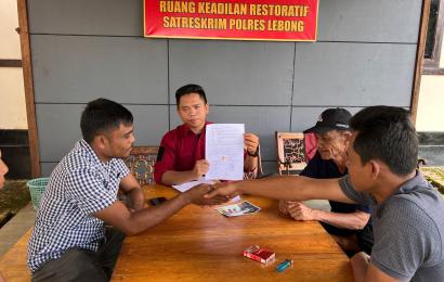 Satreskrim Polres Lebong Gelar Restorative Justice Kasus Penganiayaan