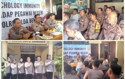 Personel Polsek Ratu Samban Ikuti Kegiatan Psychology Immunity oleh Bag Psikologi Ro SDM Polda Bengkulu